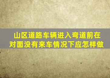 山区道路车辆进入弯道前在对面没有来车情况下应怎样做